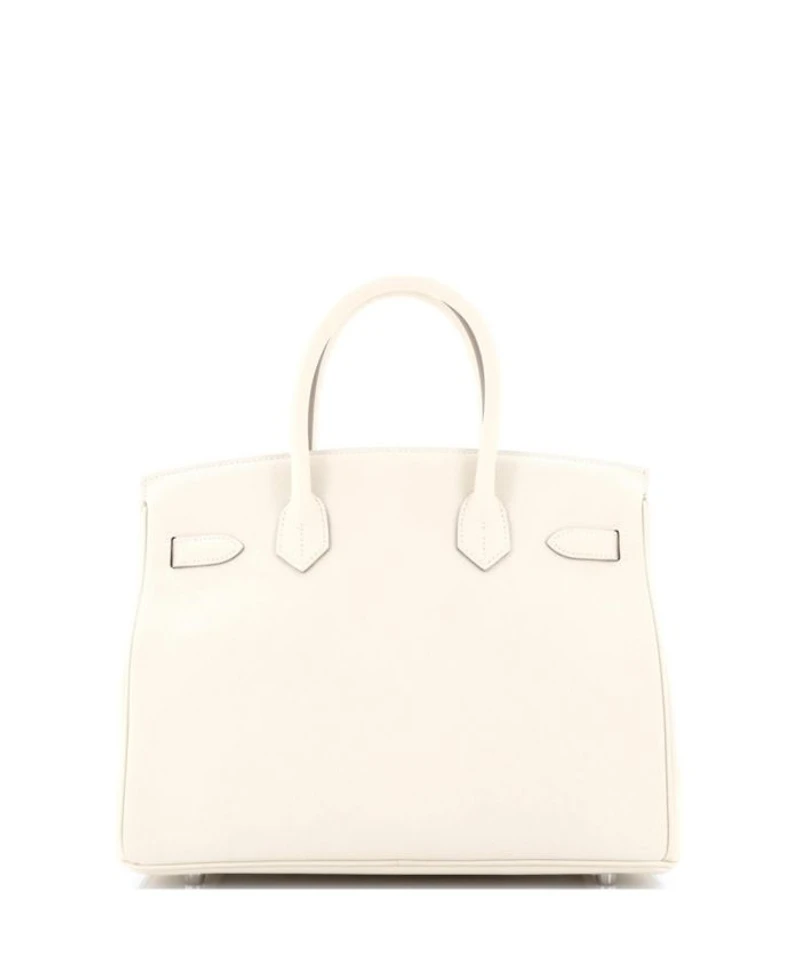 Pre-Owned Hermes Birkin 30 Handbag Light Epsom with Palladium Hardware