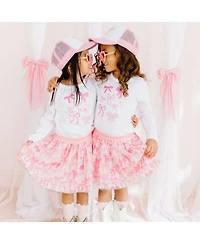 Coquette Bow Doodle Long Sleeve Shirt - Little Kid