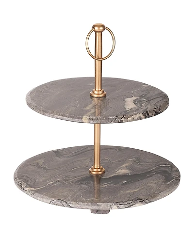 Gauri Kohli Heavenly Brown Onyx Two-Tier Cake Stand
