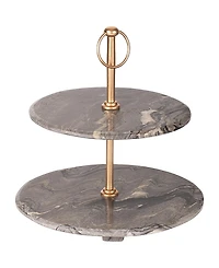 Gauri Kohli Heavenly Brown Onyx Two-Tier Cake Stand