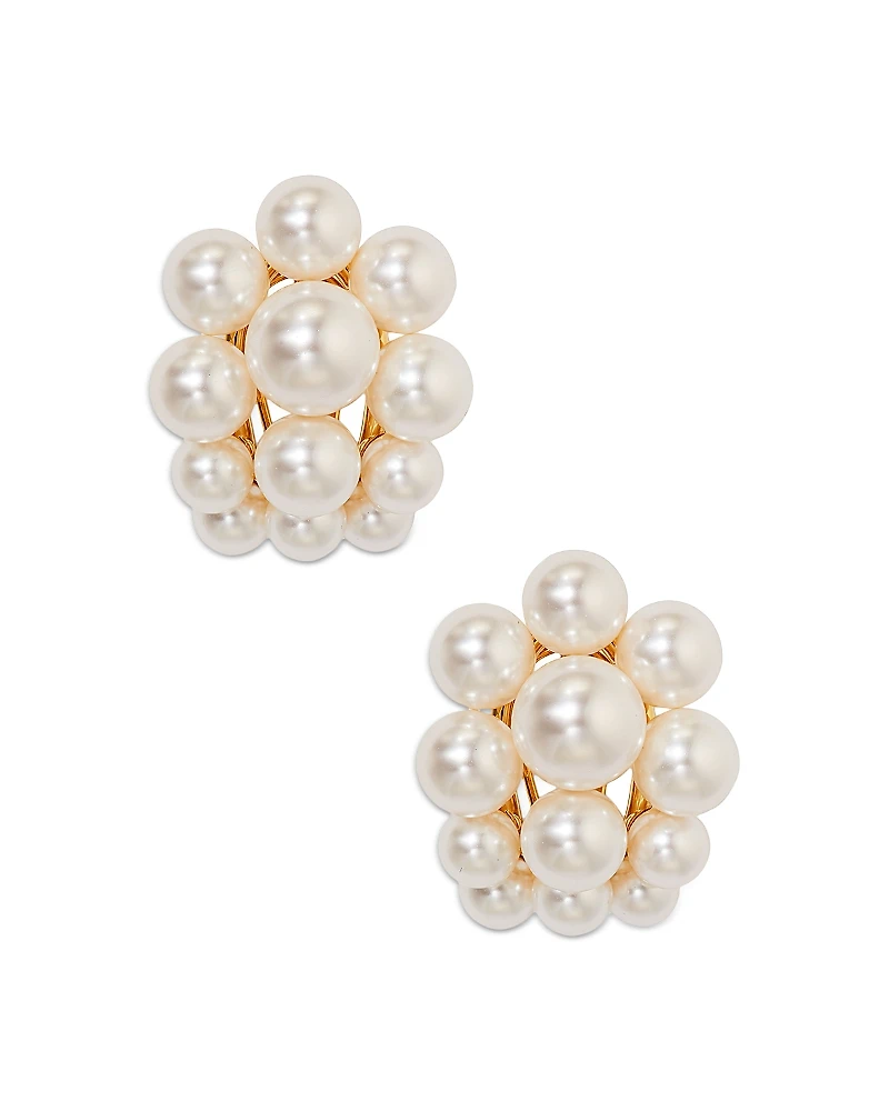 Nadri London Large Cluster Pearl Earrings