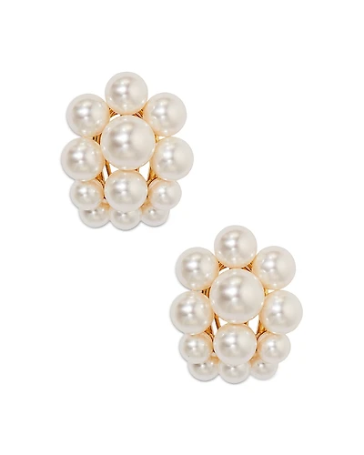 Nadri London Large Cluster Pearl Earrings
