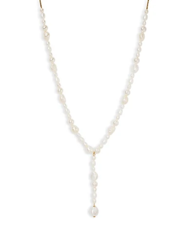 London Multi Pearl Y Necklace, 15"-17"