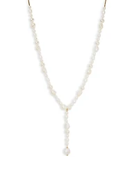London Multi Pearl Y Necklace, 15"-17"