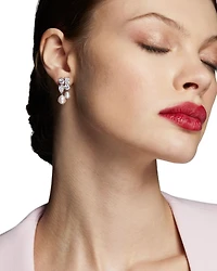 London Cluster Freshwater Pearl Drop Earrings