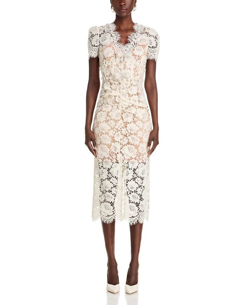 Fine Lace Embellished Midi Dress