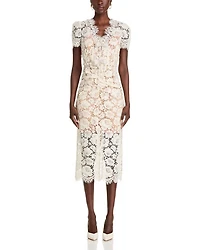 Fine Lace Embellished Midi Dress