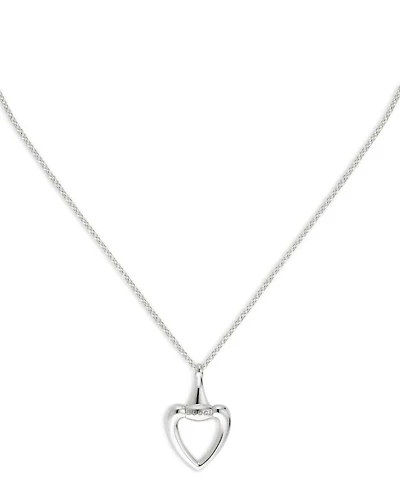 Sterling Silver Gucci Heart Pendant Necklace, 15.7-18"