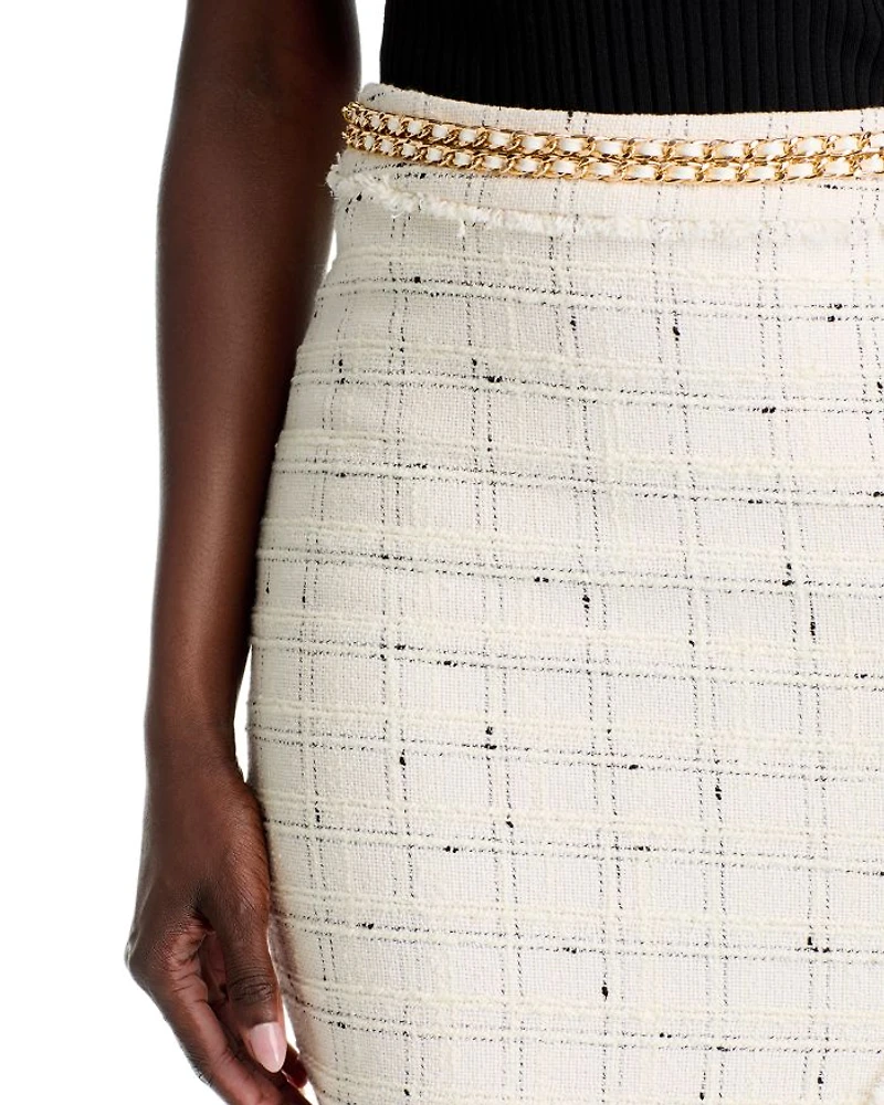 Arcadia Windowpane Tweed Skirt