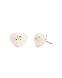 Signature Enamel Heart Stud Earrings