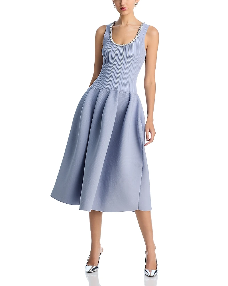 Self-Portrait Embellished Knit Midi Dress