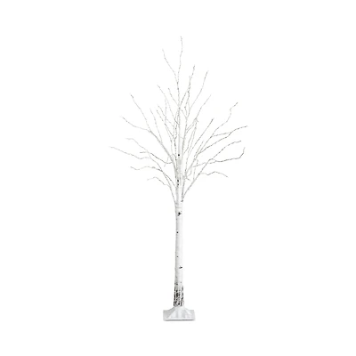 Nearly Natural 3' Pre Lit Artificial White Birch Christmas Tree with 92 Warm White Led Lights