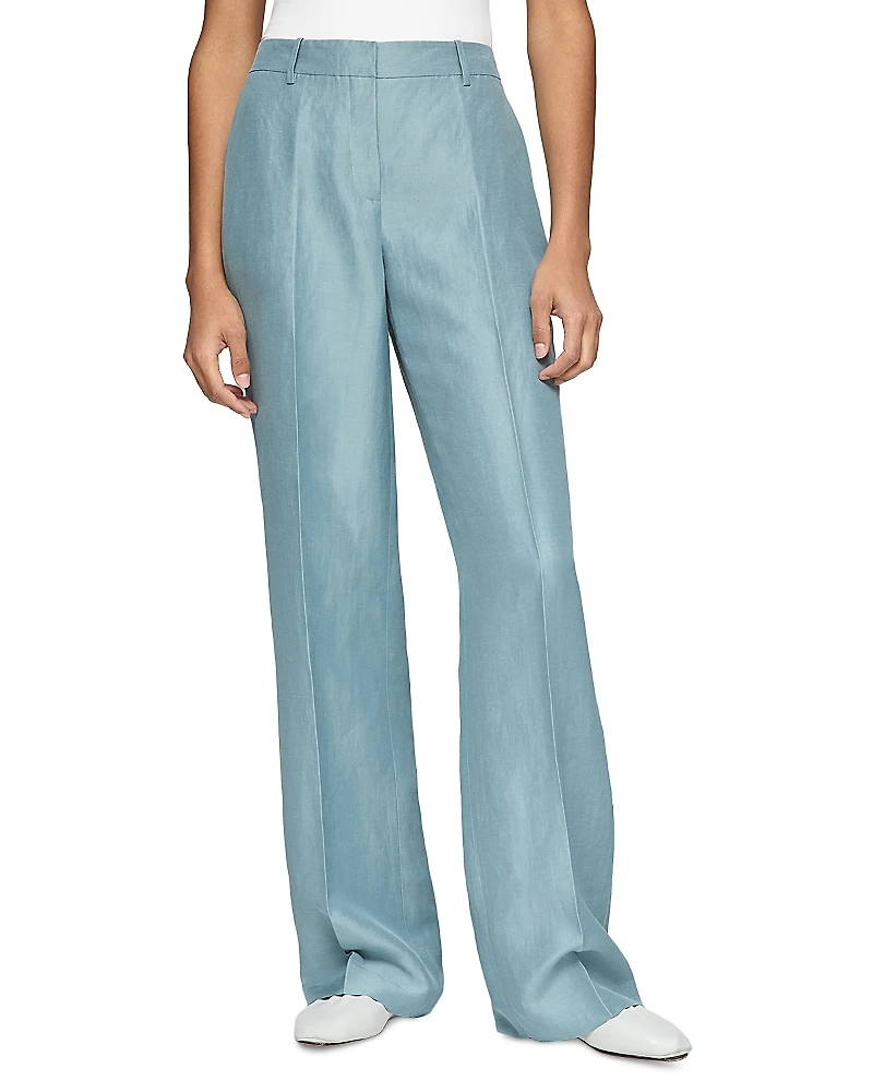 Lafayette 148 New York Gates Full Leg Linen Blend Pants