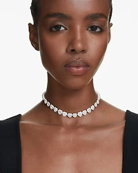Ariana Grande Crystal Heart Halo Tennis Choker Necklace, 11.75-17.375"