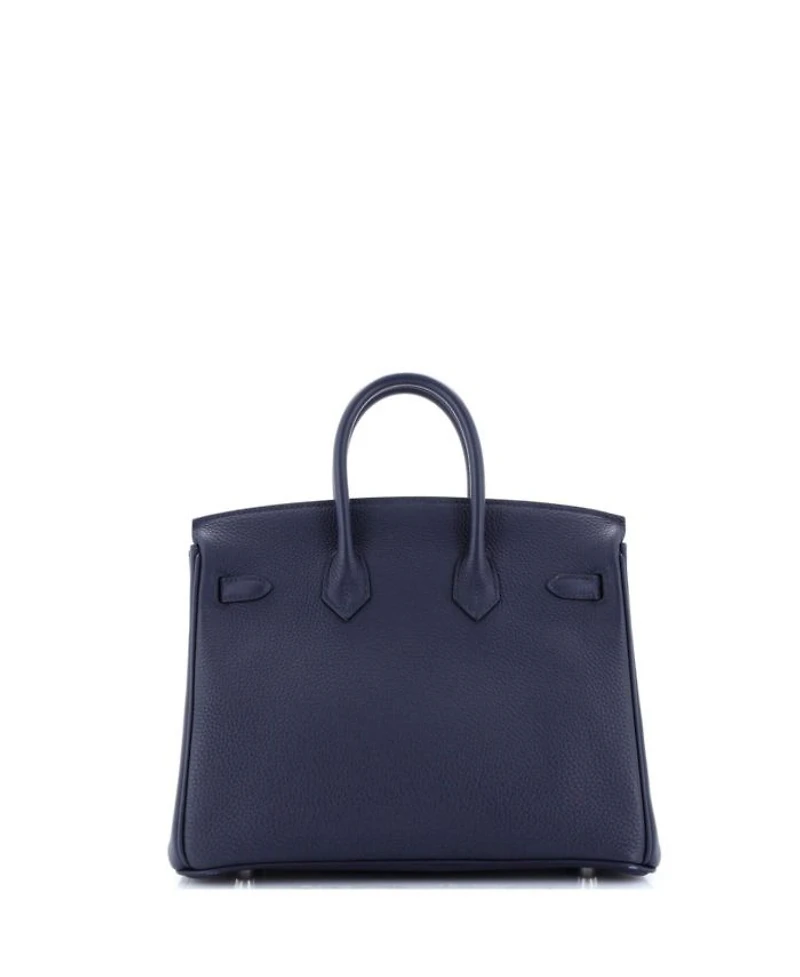 Birkin 25 Handbag Blue Togo with Palladium Hardware