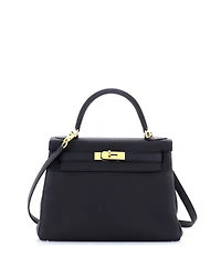 Kelly Handbag Black Togo with Gold Hardware