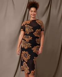 Glow Horizon Mesh Midi Dress