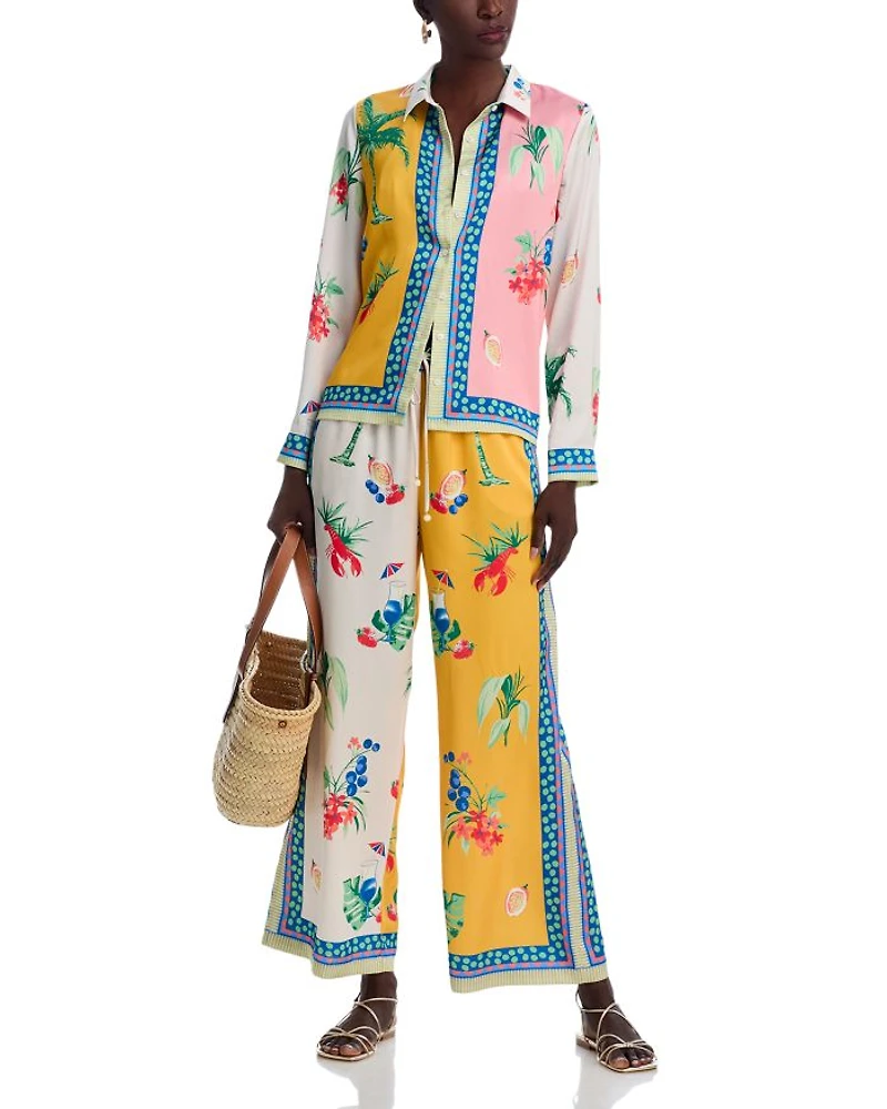 Printed Wide Leg Pants - Exclusive