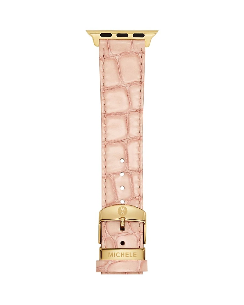 Michele Ballet Pink Leather Bracelet Band for Apple Watch, 38-49mm