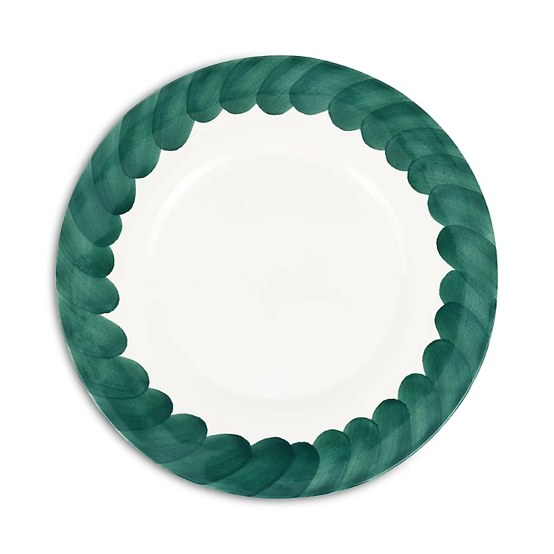 Vietri Lisbon Green Brushstroke Round Platter