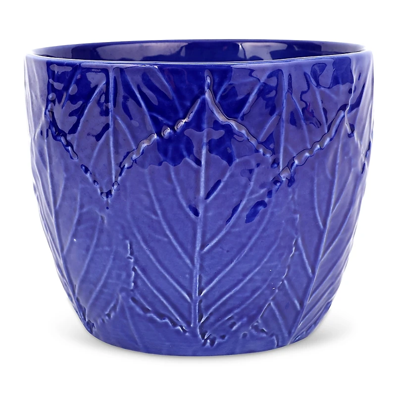 Vietri Viva Garden Embossed Leaves Cachepot