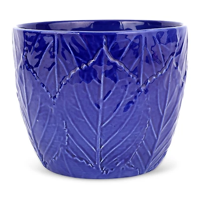 Vietri Viva Garden Embossed Leaves Cachepot