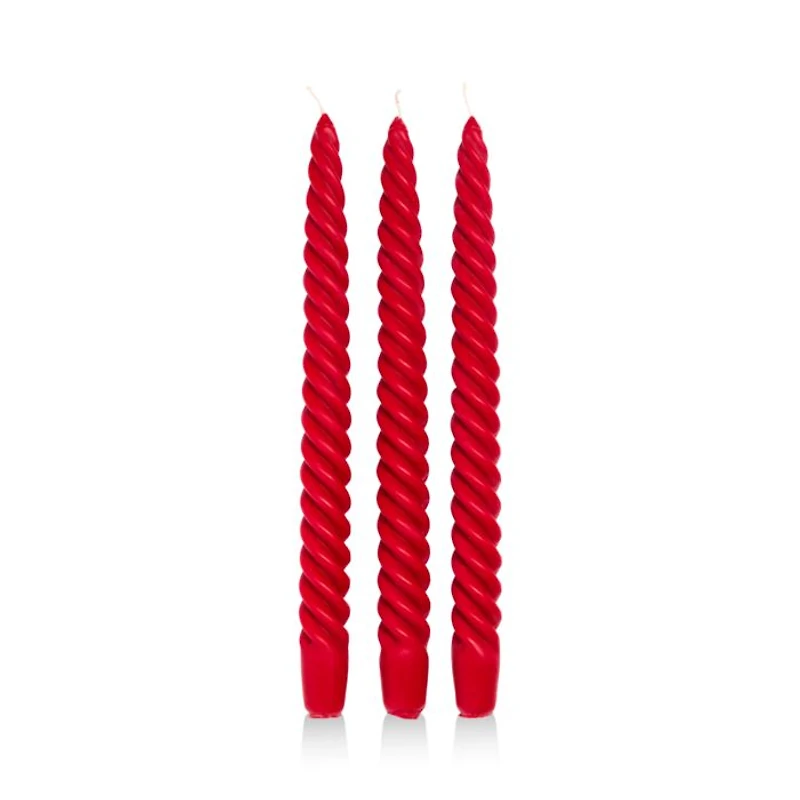 Molua Tapered Swirl Candles, Set of 3