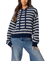 Edikted Striped Hooded Knit Sweater