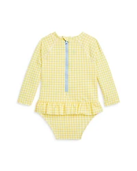 Girls' Gingham Ruffled One Piece Rash Guard - Baby