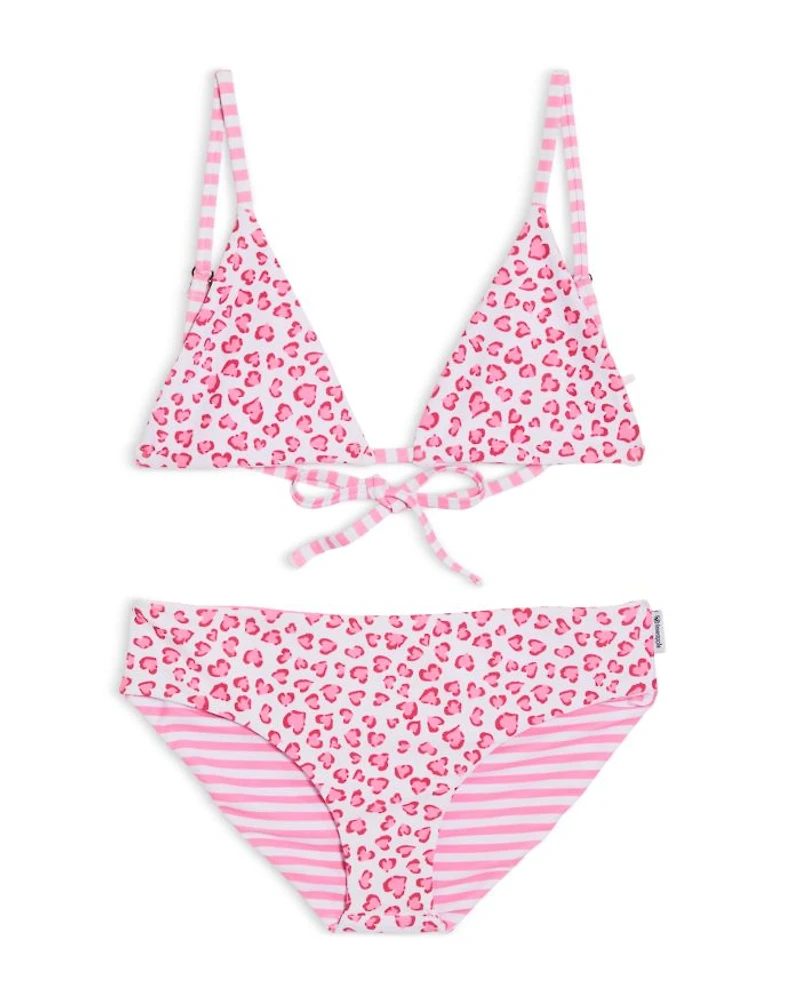 Girls' Reversible Triangle Two Piece Swimsuit - Little Kid, Big Kid