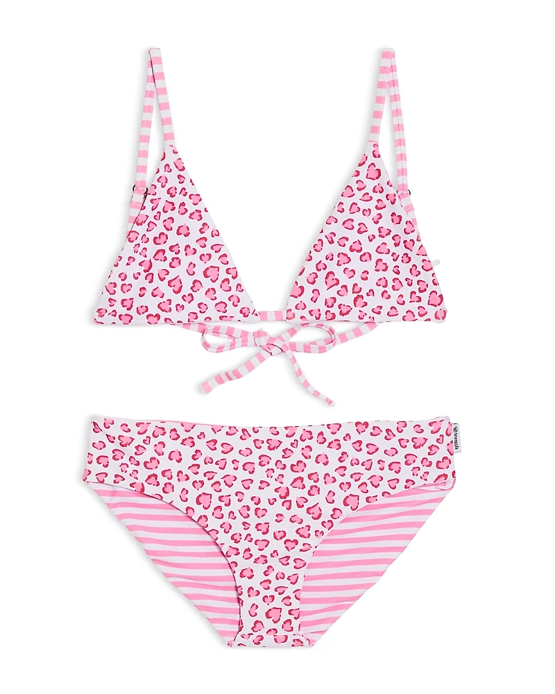 Limeapple Girls' Reversible Triangle Two Piece Swimsuit - Little Kid, Big Kid