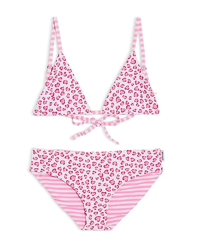 Limeapple Girls' Reversible Triangle Two Piece Swimsuit - Little Kid, Big Kid