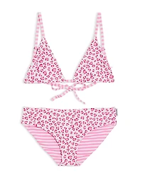 Limeapple Girls' Reversible Triangle Two Piece Swimsuit - Little Kid, Big Kid