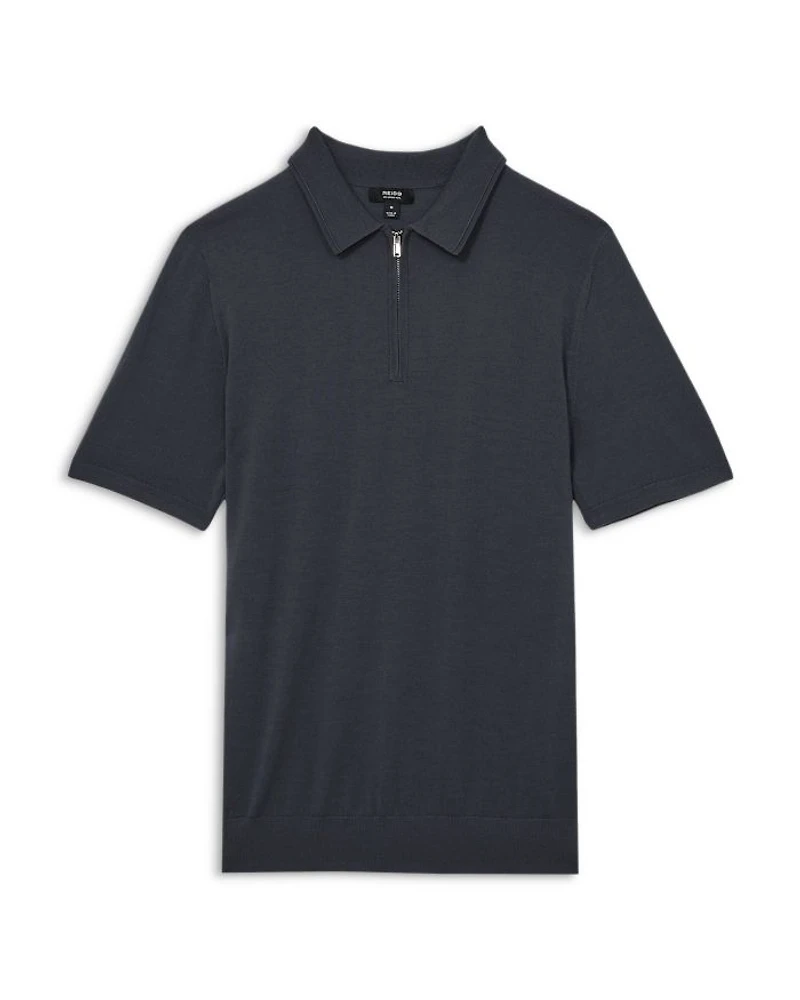 Maxwell Short Sleeve Half Zip Merino Wool Polo