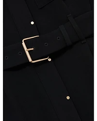 Belted Long Sleeve Shirt Dress