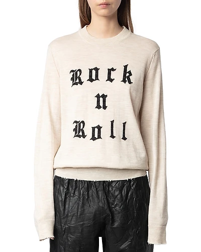 Zadig & Voltaire Ivy Rock N Roll Graphic Wool Sweater