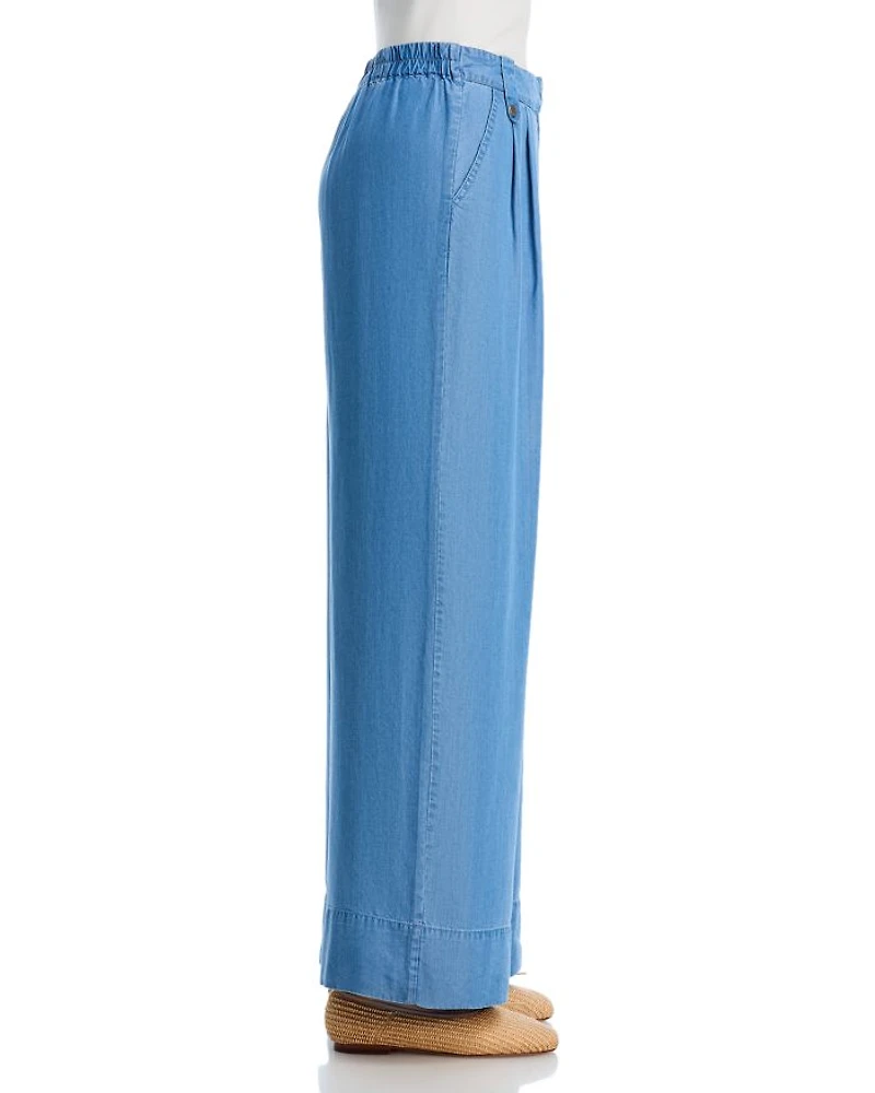 Chambray Wide Leg Pants