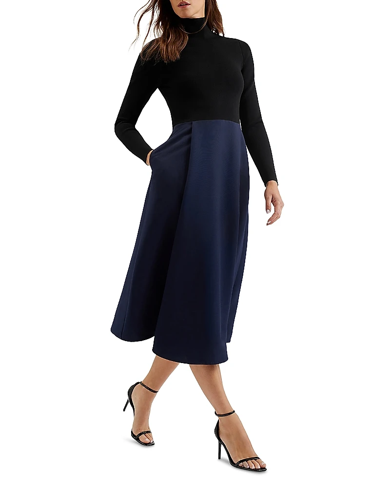 Ted Baker Knit Bodice Wrap Skirt Dress