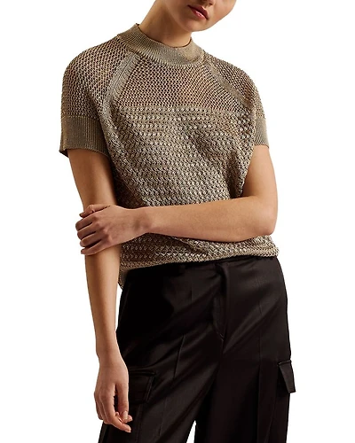 Abaly Metallic Knit Top