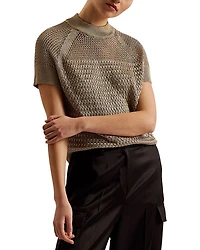 Abaly Metallic Knit Top