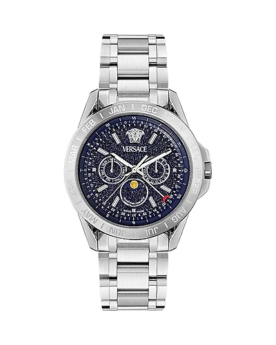 Versace V-Galaxy Moonphase Watch, 43mm