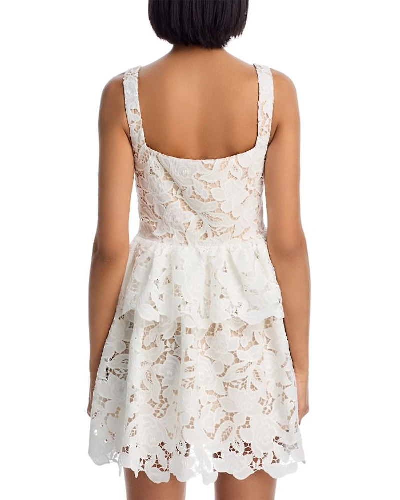 Lace Peplum Mini Dress