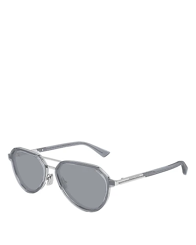 Bottega Veneta Pilot Sunglasses, 55mm