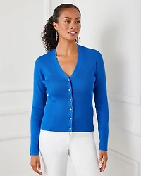 Ribbed V Neck Cardigan Sweater
