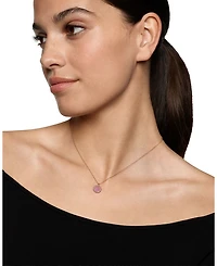 Pavé Plate Necklace in 18K Rose Gold with Pavé Pink Sapphires, 16-18"