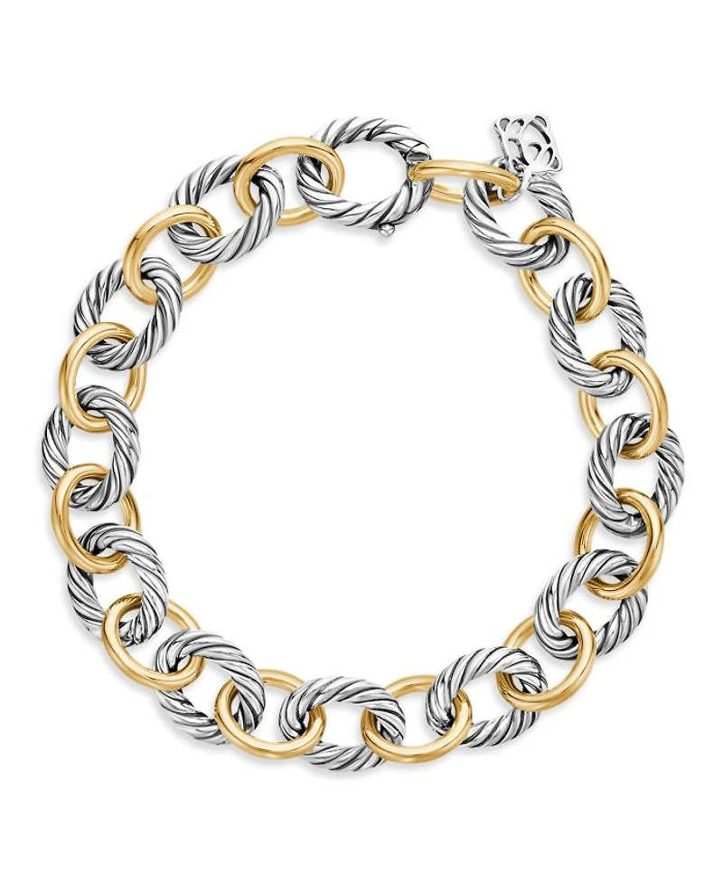 Oval Link Bracelet with Gold