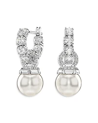 Swarovski Matrix Crystal & Imitation Pearl Drop Earrings