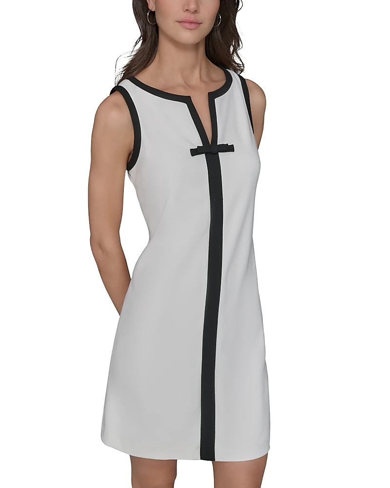 Karl Lagerfeld Paris Split V Neck Sleeveless Dress