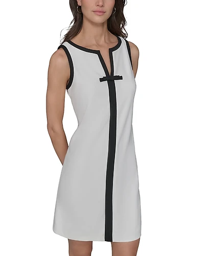 Karl Lagerfeld Paris Split V Neck Sleeveless Dress