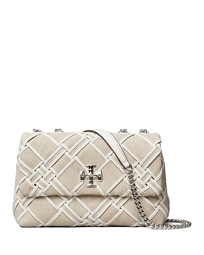 Tory Burch Kira Woven Canvas Small Convertible Shoulder Bag